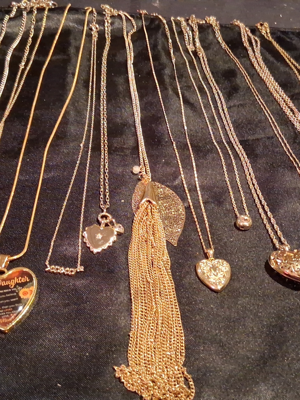 Lot of 13 Gold-Tone Chains and Pendants